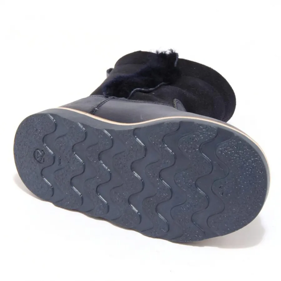 3648F stivale blue GIRL ARMANI JUNIOR INSIDE ECO FUR bimba boot shoe