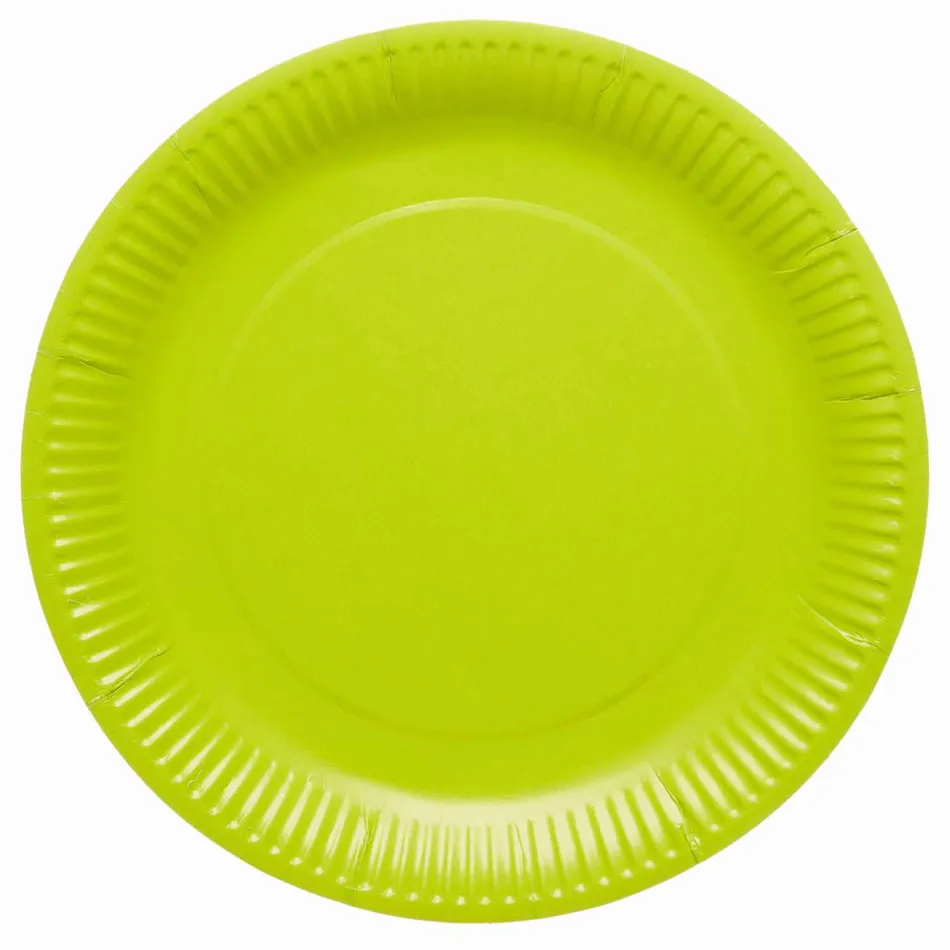 8 Piatti Carta Eco Verde Lime 23cm