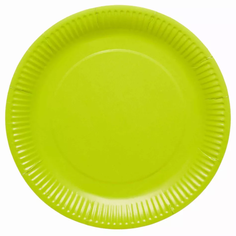 8 Piatti Carta Eco Verde Lime 23cm