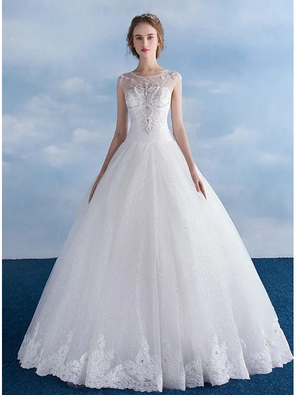 Abito da Sposa con gonna in tulle glitter e corpetto lavorato