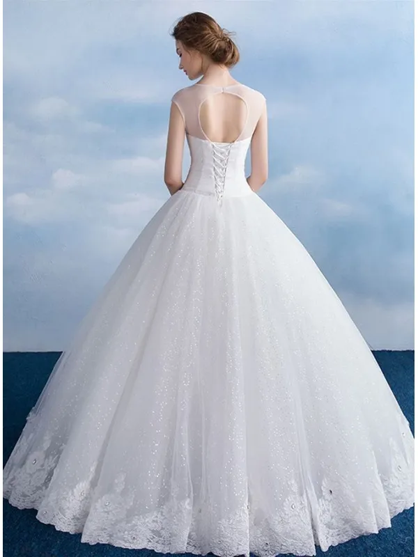 Abito da Sposa con gonna in tulle glitter e corpetto lavorato