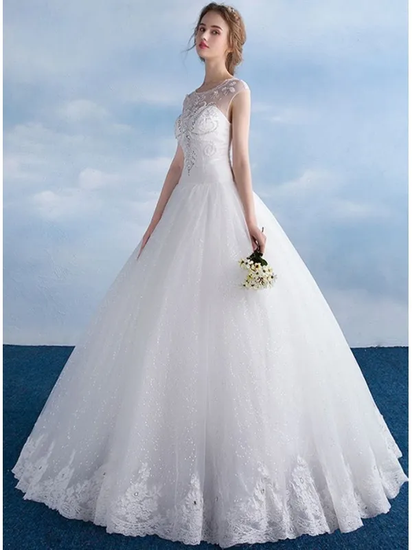 Abito da Sposa con gonna in tulle glitter e corpetto lavorato