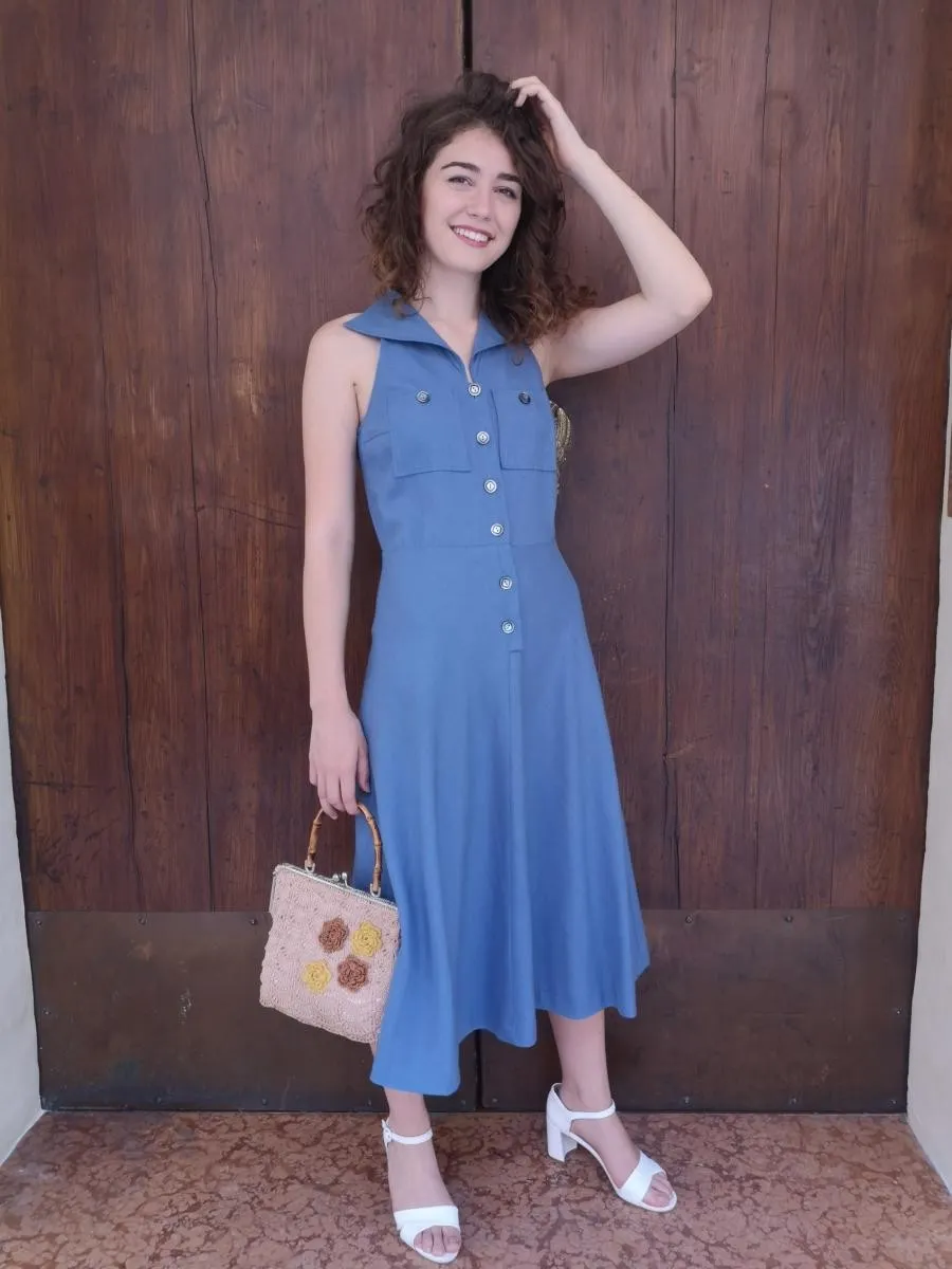Abito sartoriale anni 70 cartazucchero misto lino