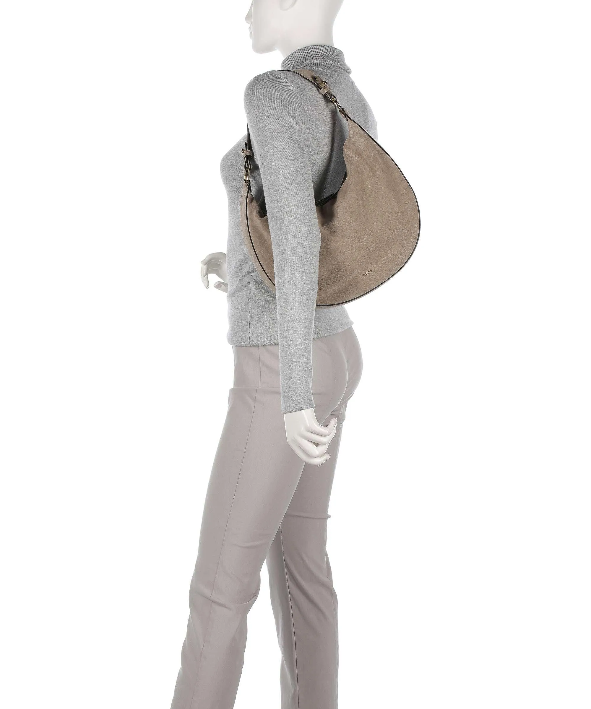  Abro Kaleido Lulu Borsa hobo pelle ruvida taupe  