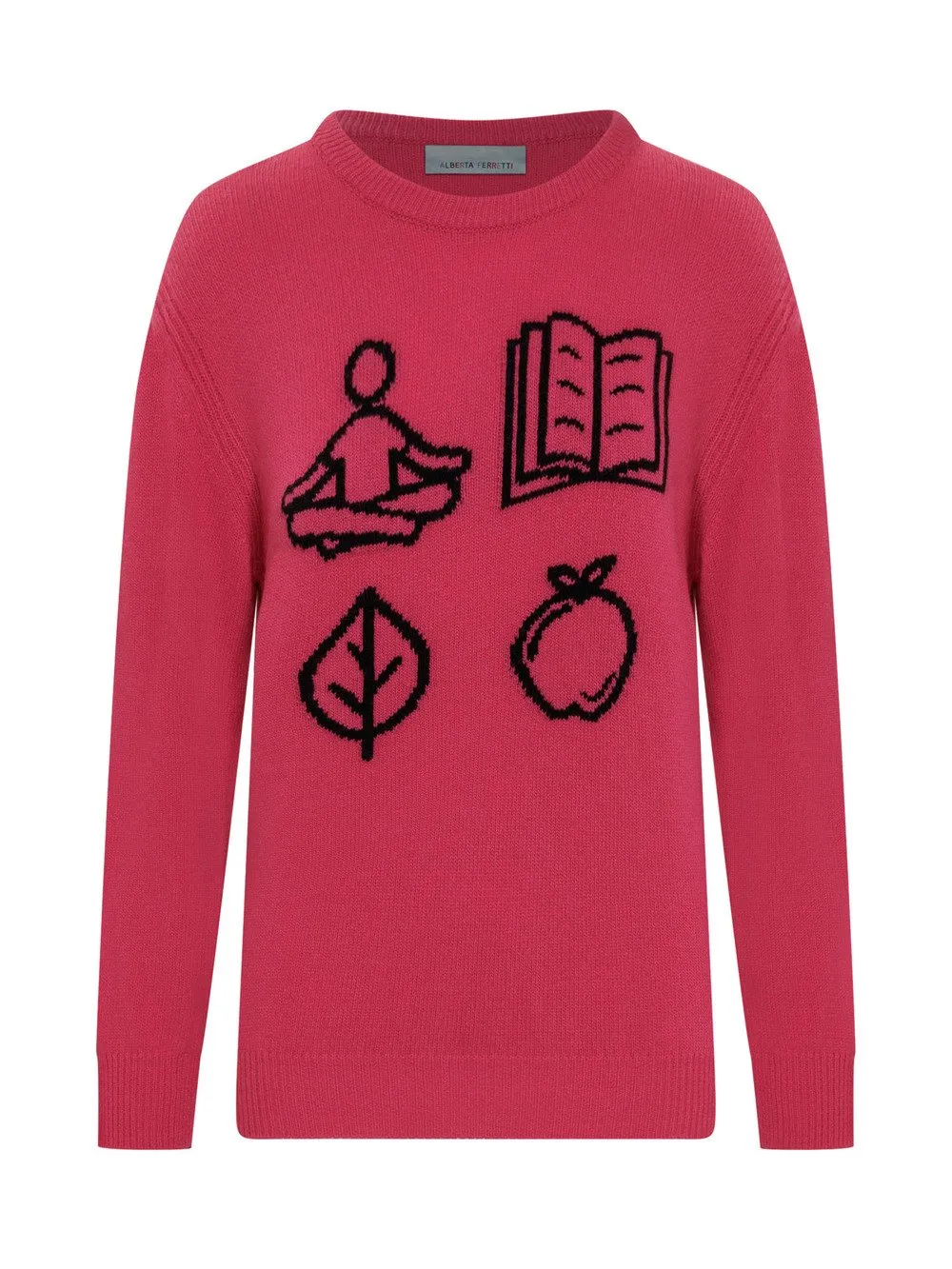 ALBERTA FERRETTI Pullover in Lana con Ricamo 