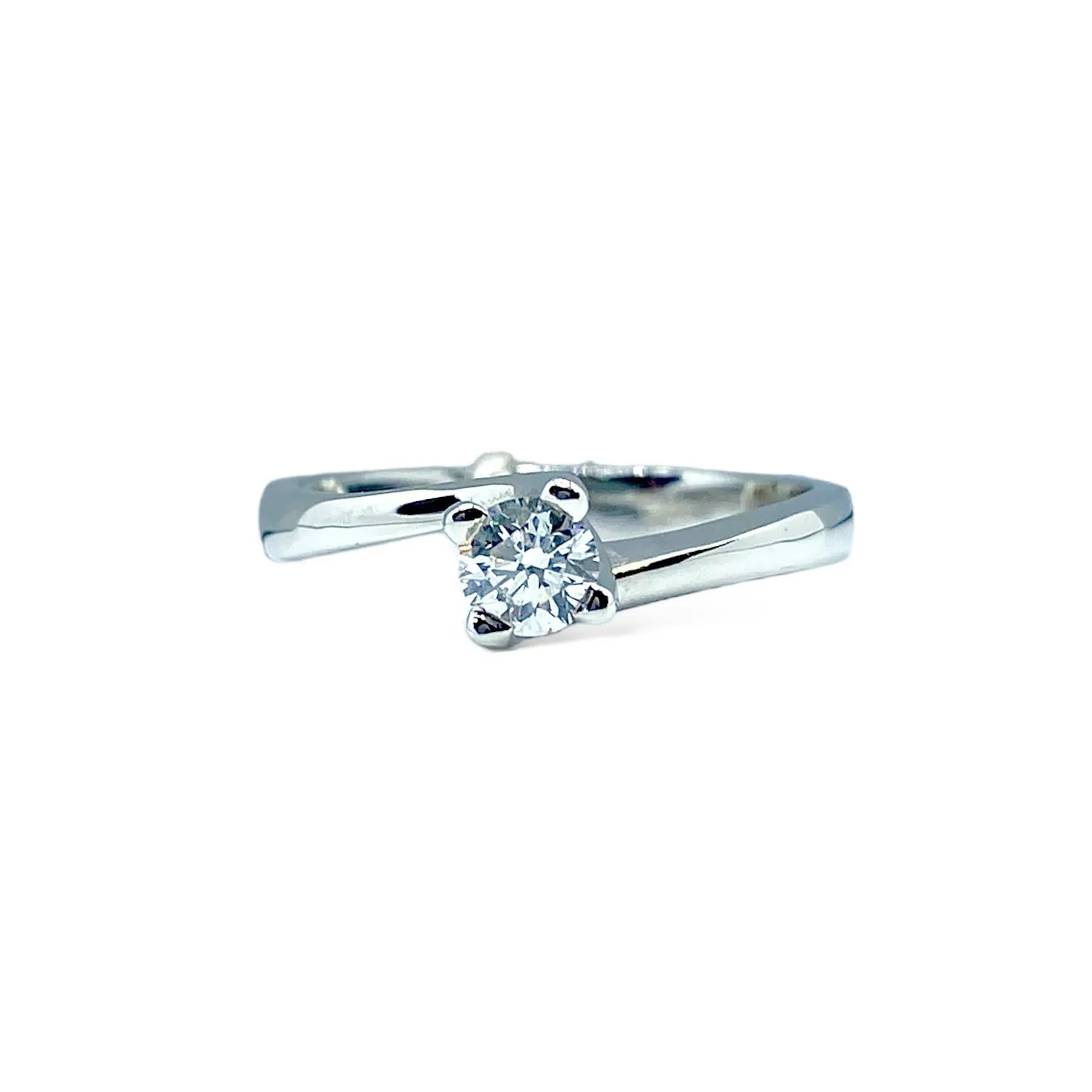 Anello Solitario Giorgio Visconti in oro Bianco e Brilante Ct. 0,31
