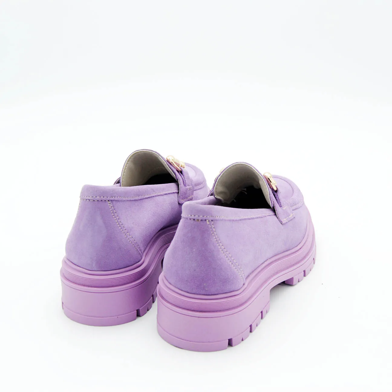 Anna Calzature mocassino con morsetto in suede lilla