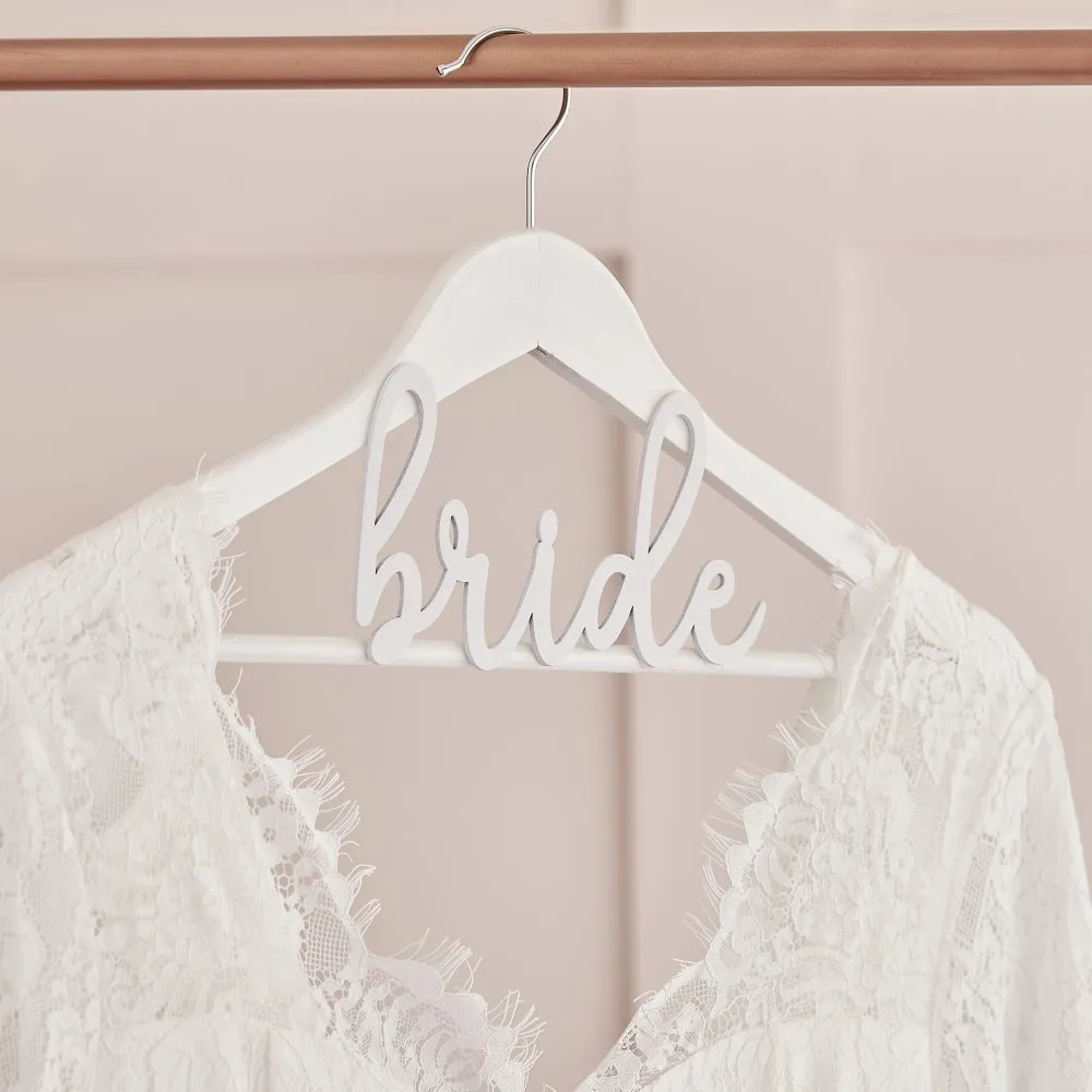 Appendiabiti da sposa in legno bianco