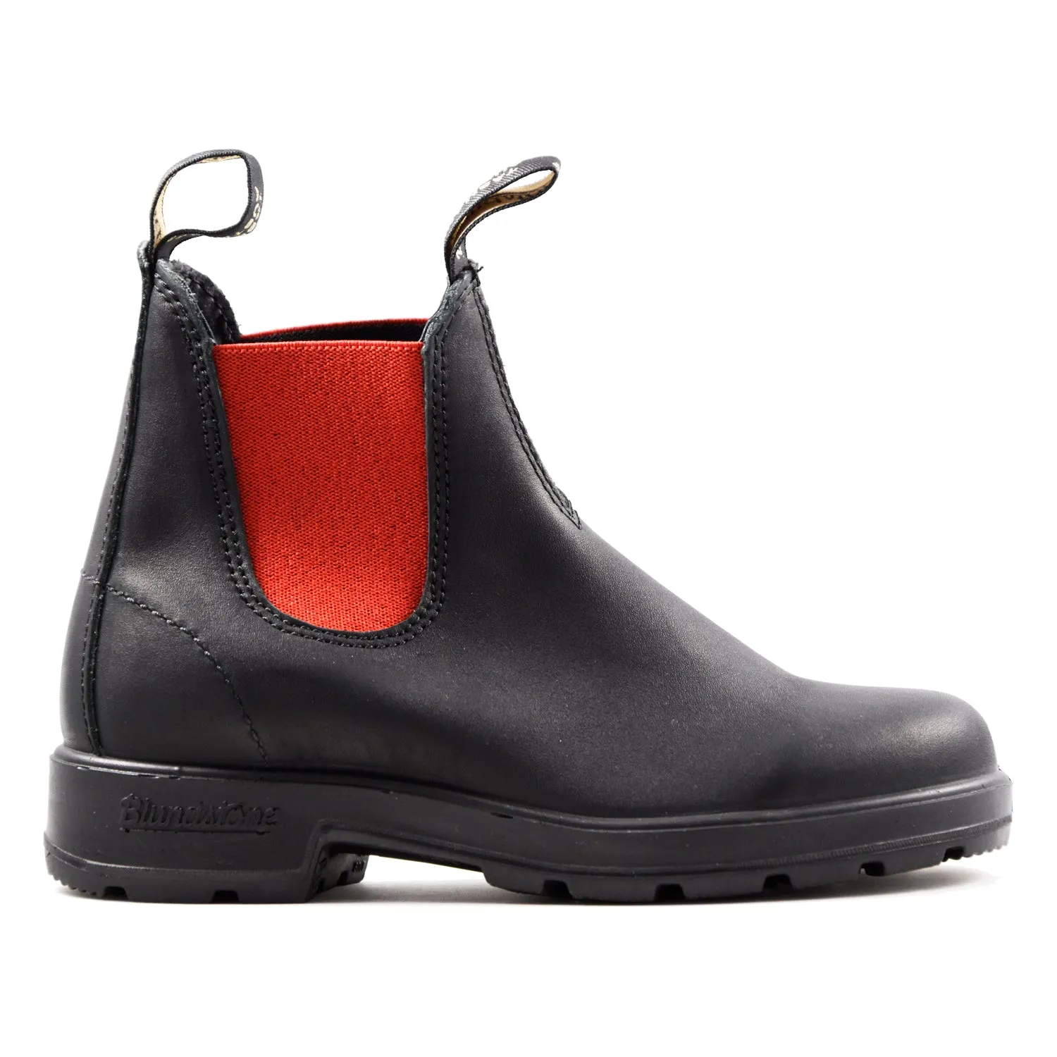 Beatles Blundstone Donna Pelle Nera Con Elastici Rossi