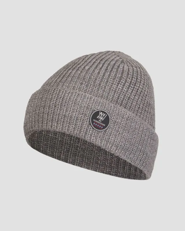 Berretto grigio in lana unisex We Norwegians Kvitfjell