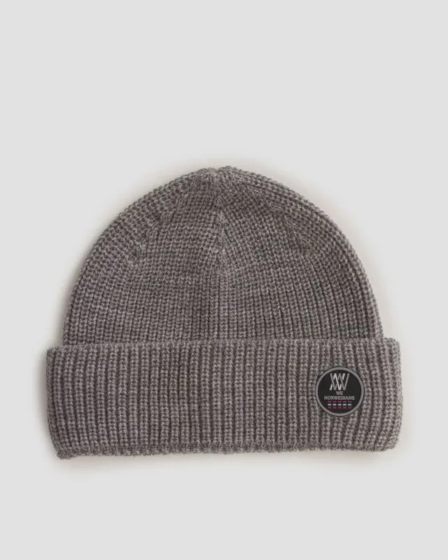 Berretto grigio in lana unisex We Norwegians Kvitfjell