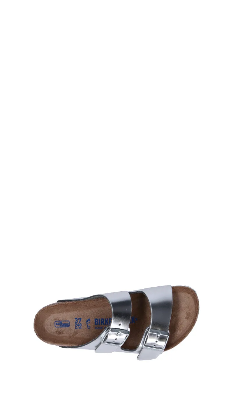 BIRKENSTOCK ARIZONA Ciabatta donna argento