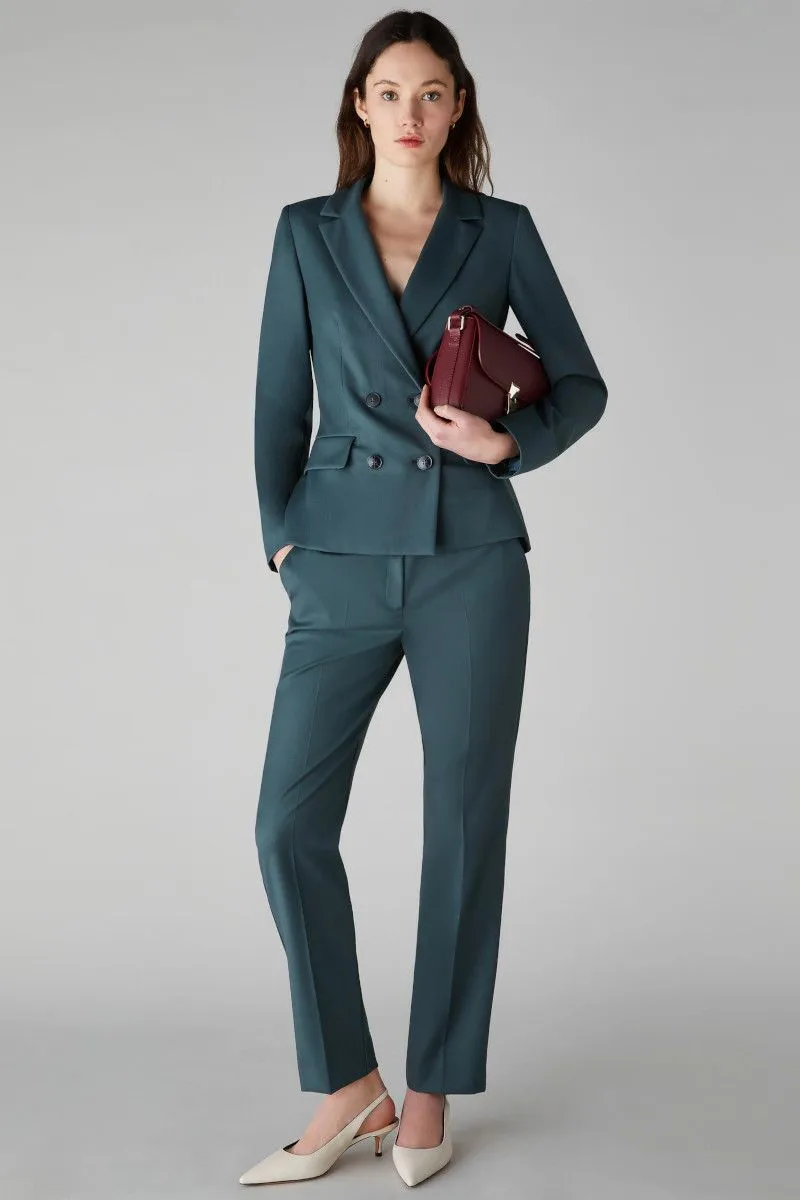 Blazer doppiopetto in flanella donna Verde