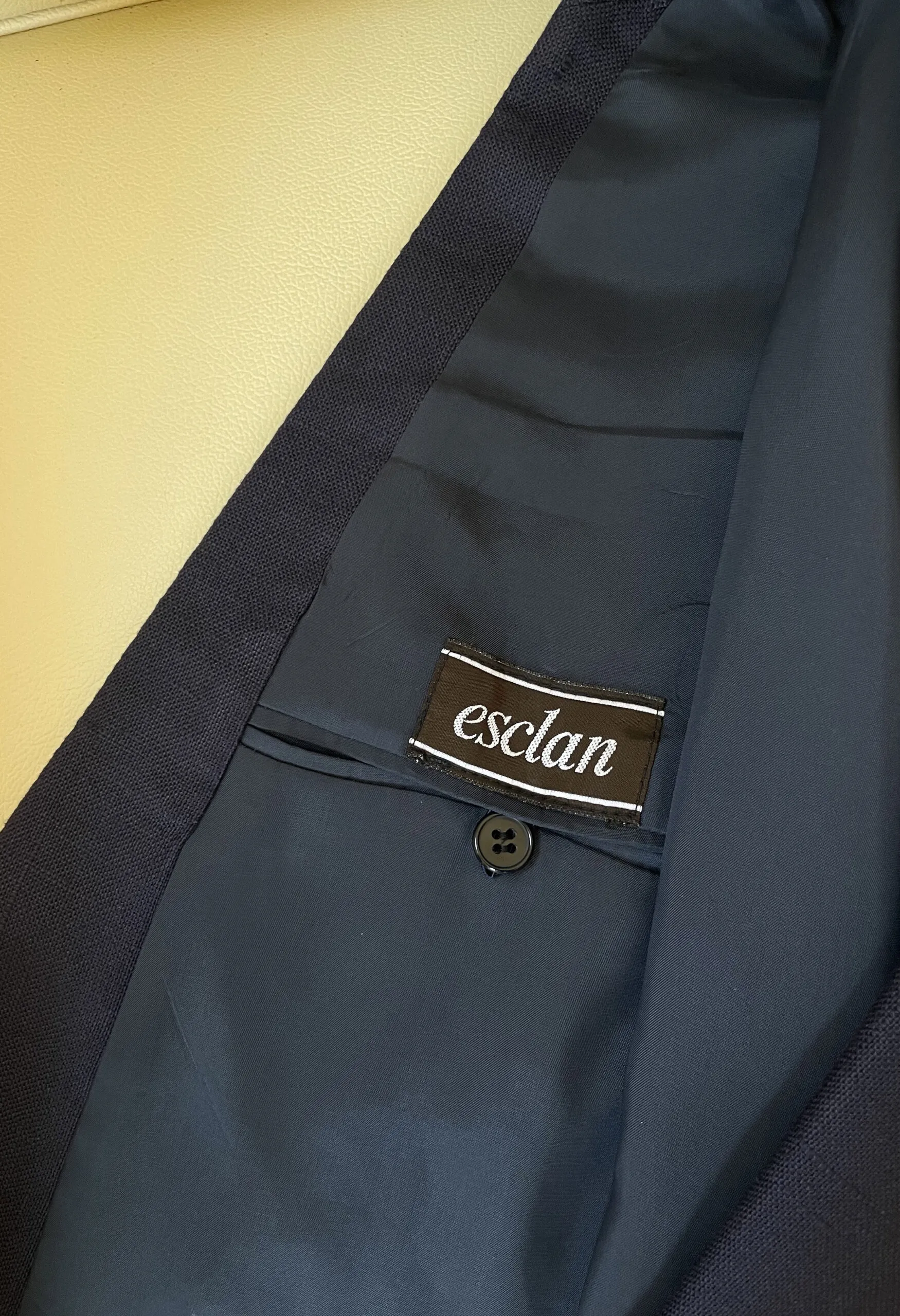 Blazer sartoriale in puro lino blu marino vintage anni ’70