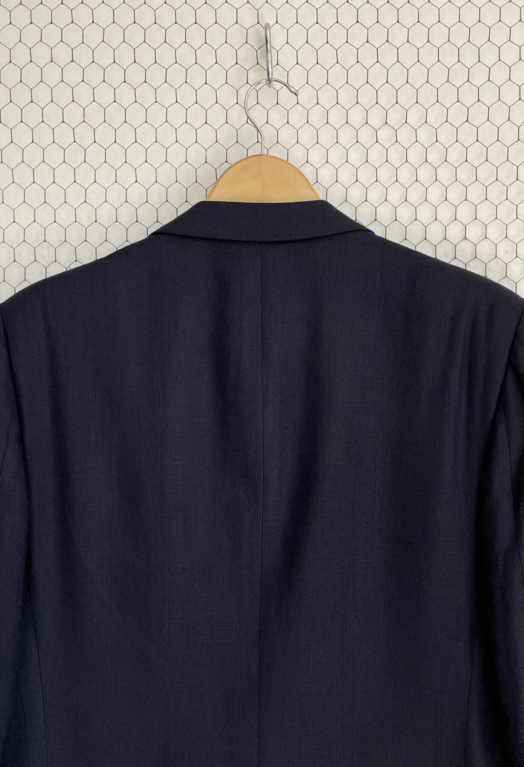 Blazer sartoriale in puro lino blu marino vintage anni ’70
