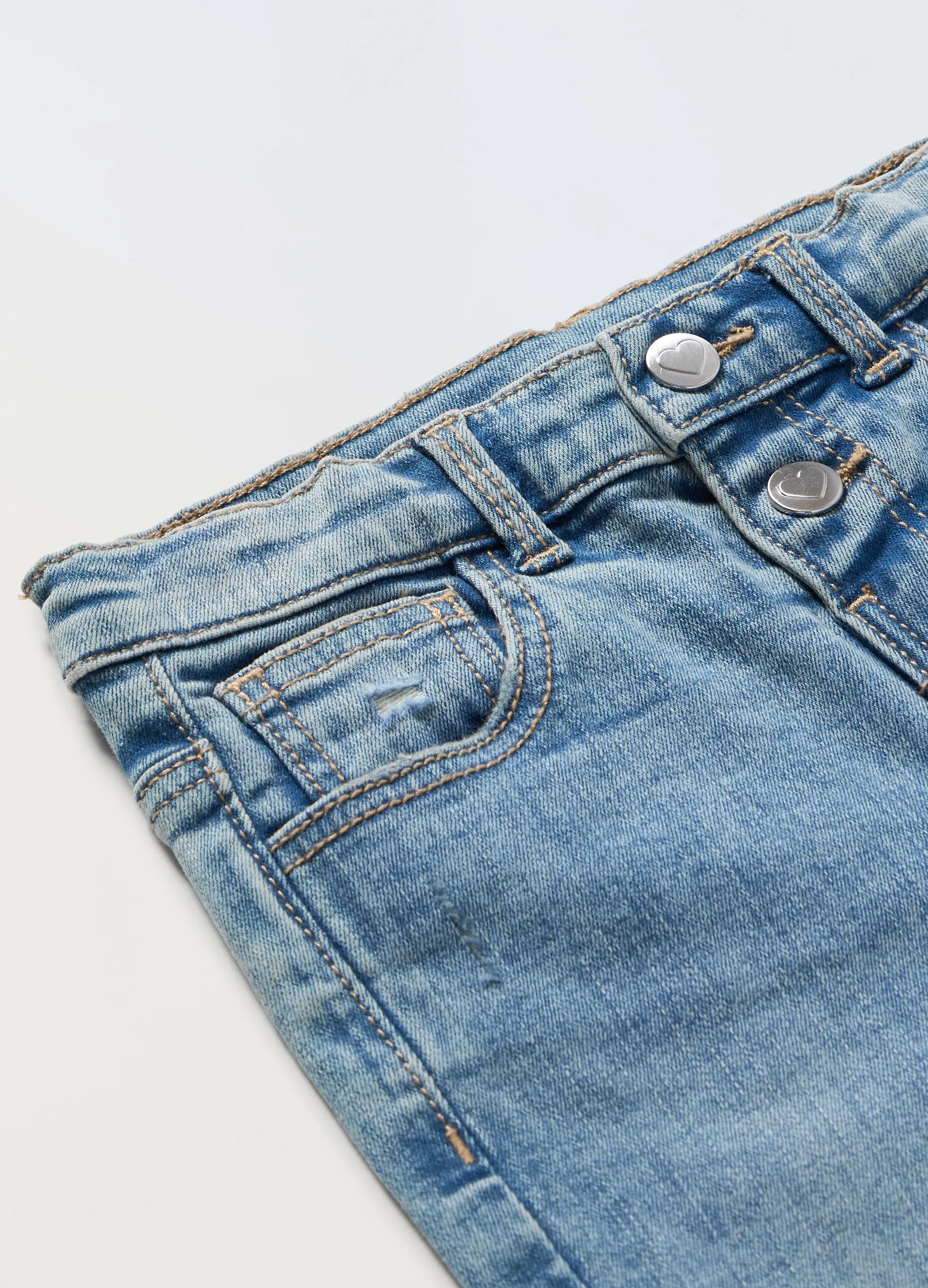 BLUKIDS  Jeans in denim stretch sfrangiati neonata