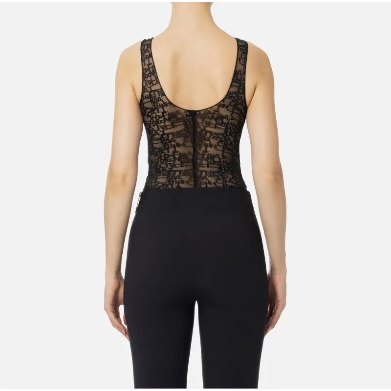 Body Elisabetta Franchi In tulle lettering Donna