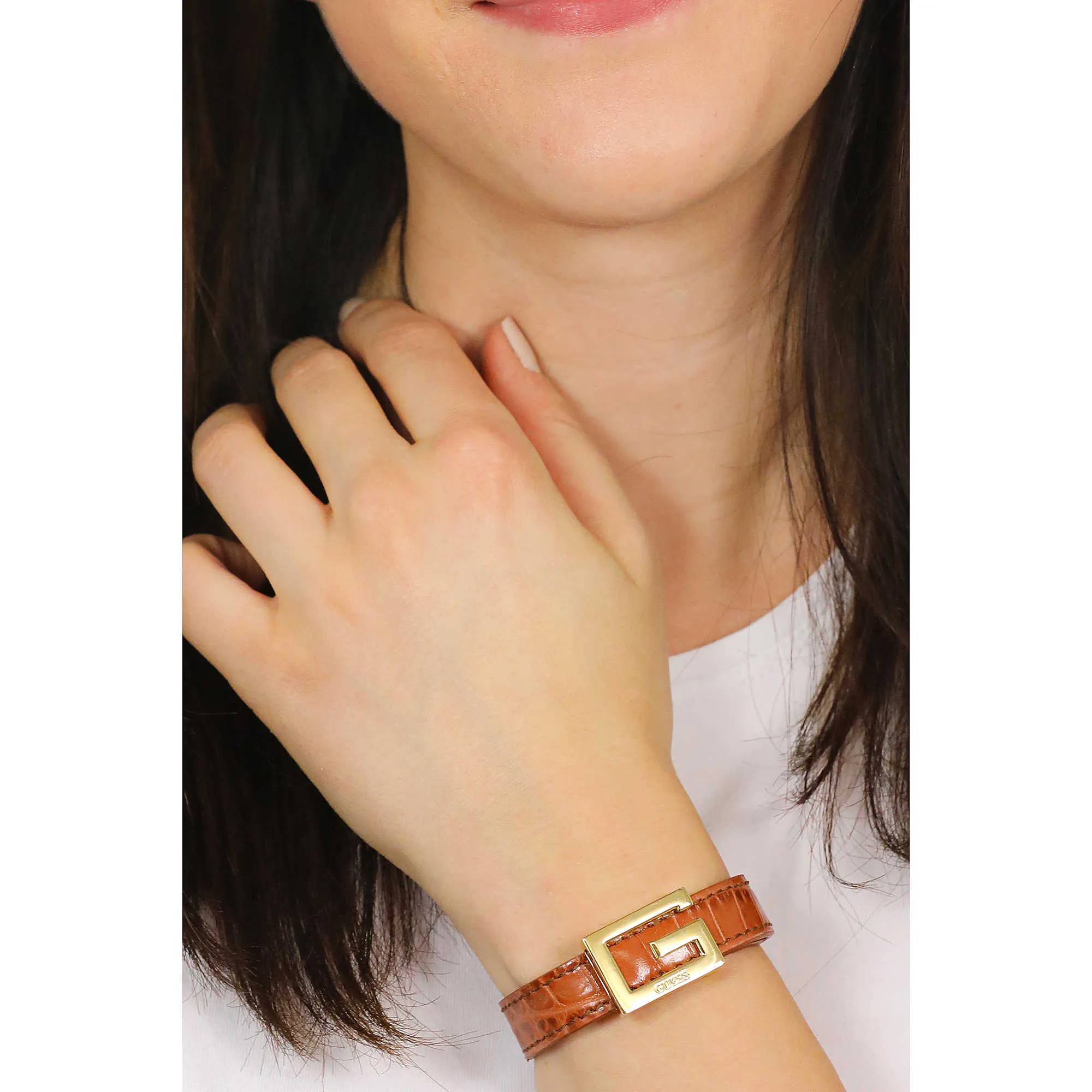 bracciale donna gioielli Guess Leather Glam