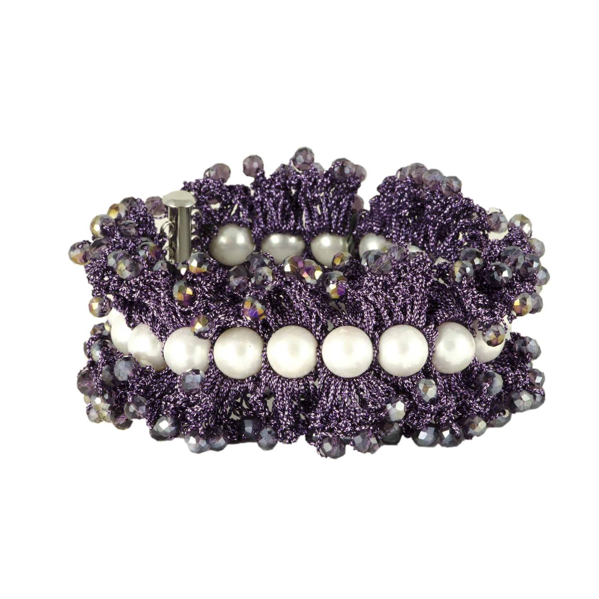 BRACCIALE IN ARGENTO E TESSUTO