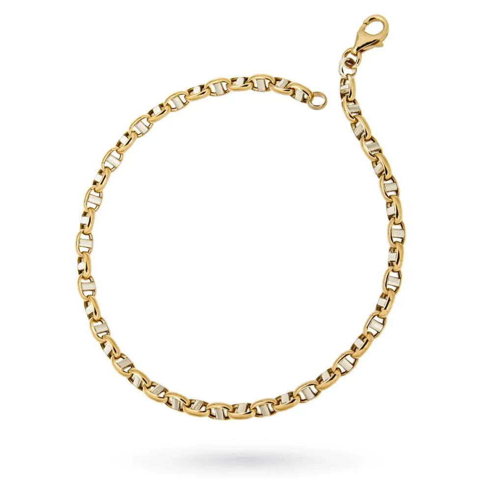 Bracciale oro giallo 18kt maglia ad ancora 20cm