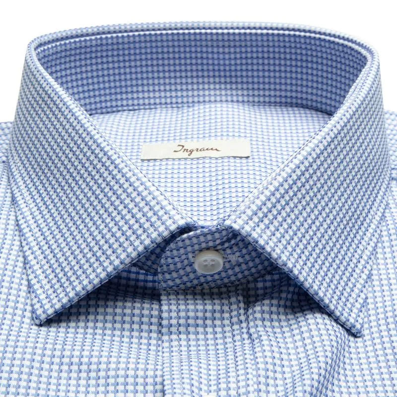 Camicia a quadrettini in cotone classic fit 