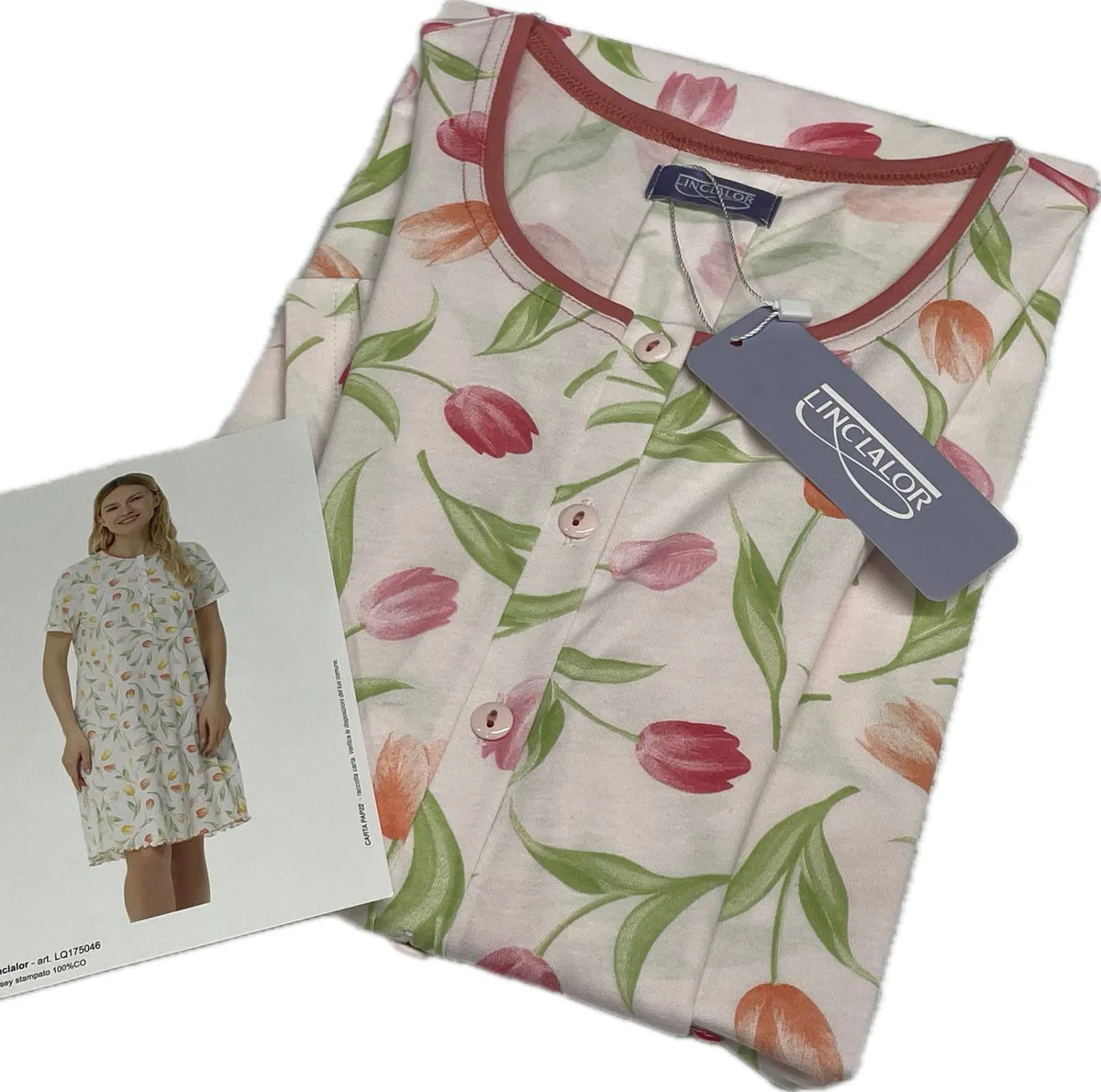 Camicia da notte Tulipano manica corta Linclalor