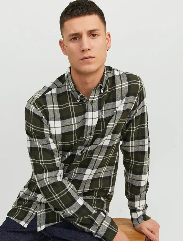 Camicia Manica Lunga Flanella Jack & Jones - Rosin