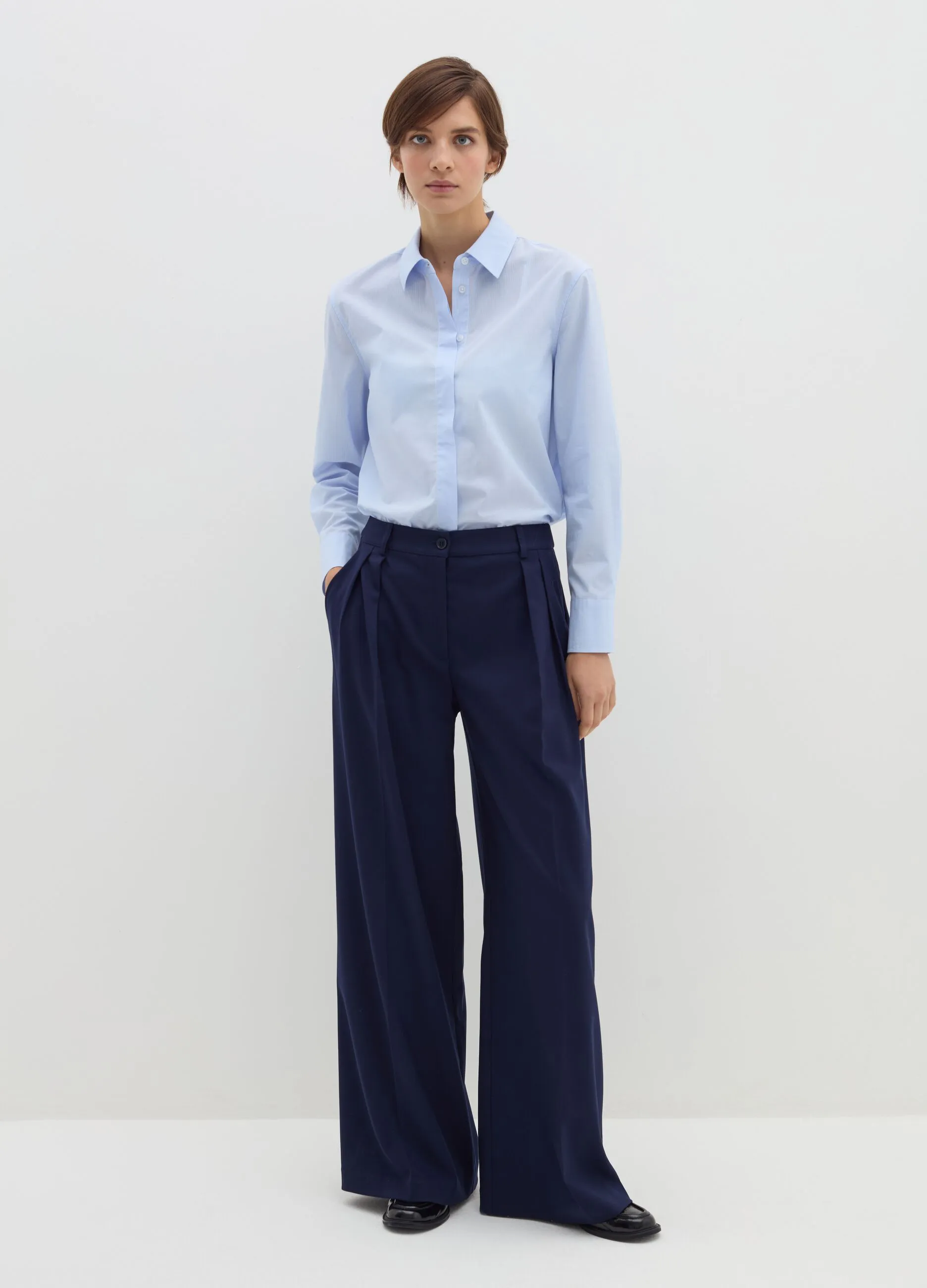 Camicia regular fit in popeline