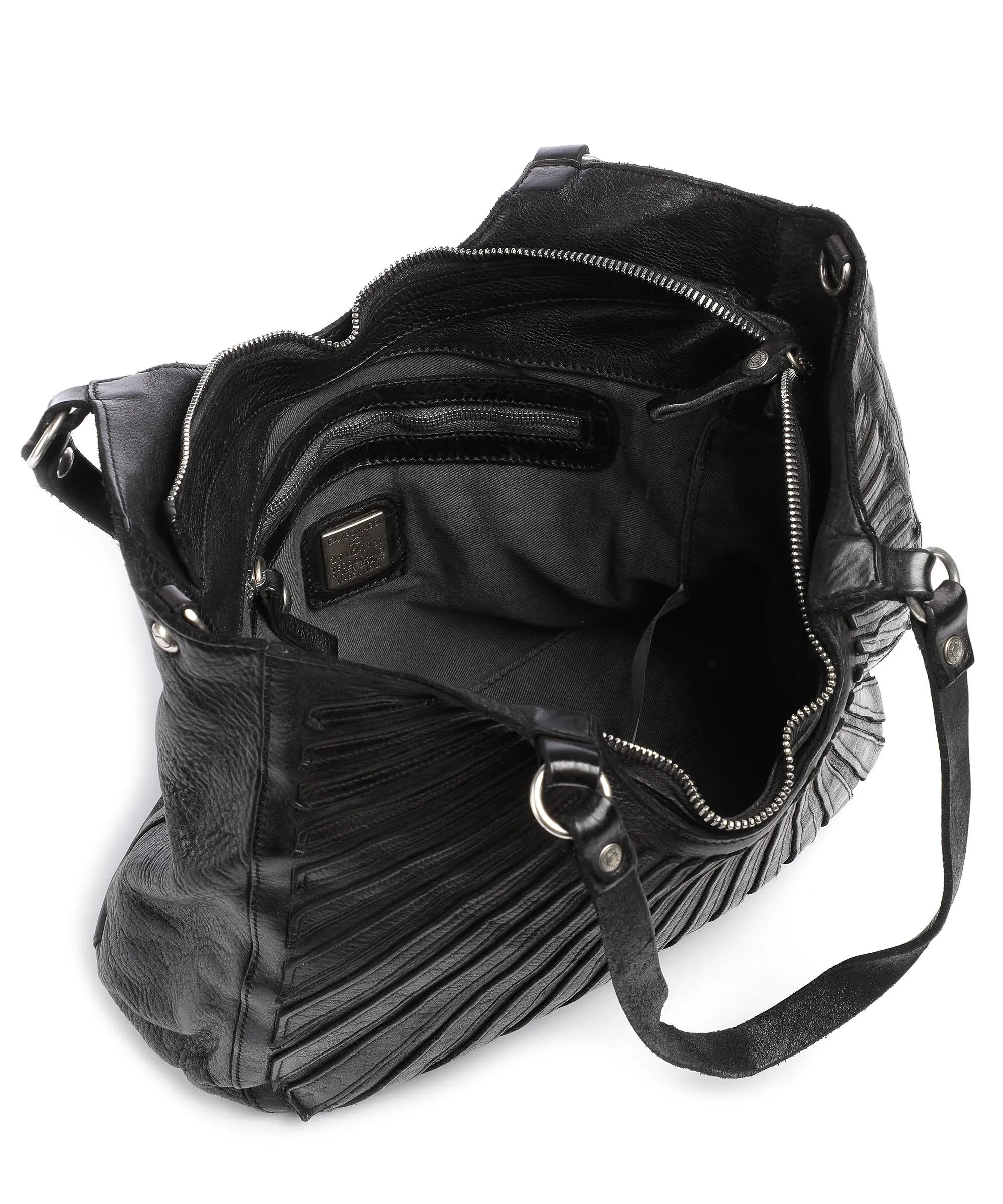  Campomaggi Borsa shopper pelle di vacchetta finemente grana nero  