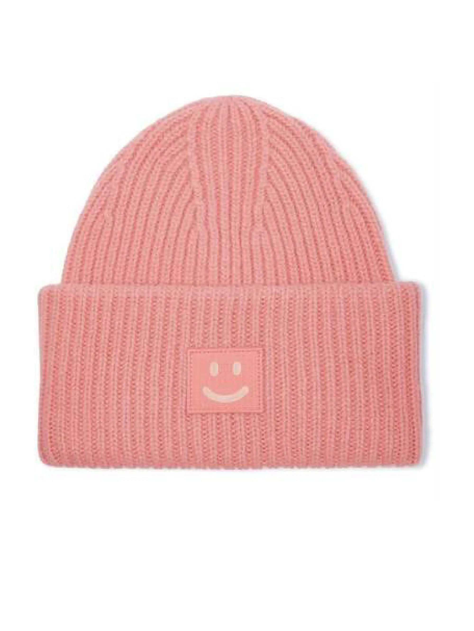 Cappello a Coste con Patch Smile Rosa
