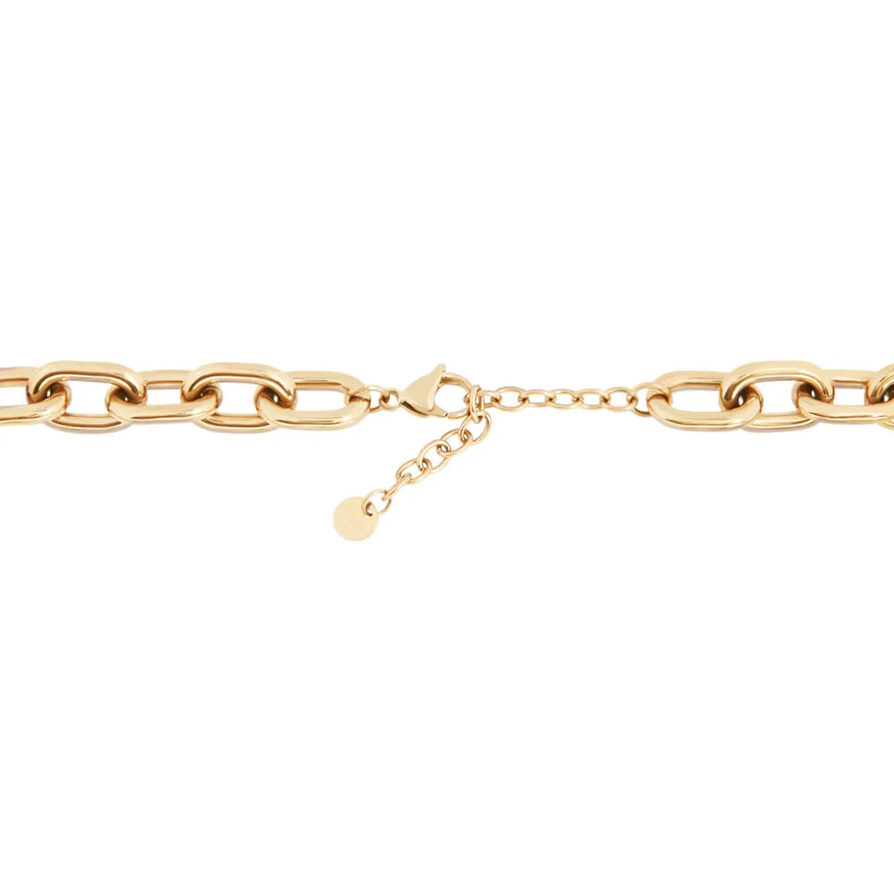 Catena Lady Sweet Acciaio Rosa Maglia Clip Chain Cristallo Bianco 40+5 cm 1682759