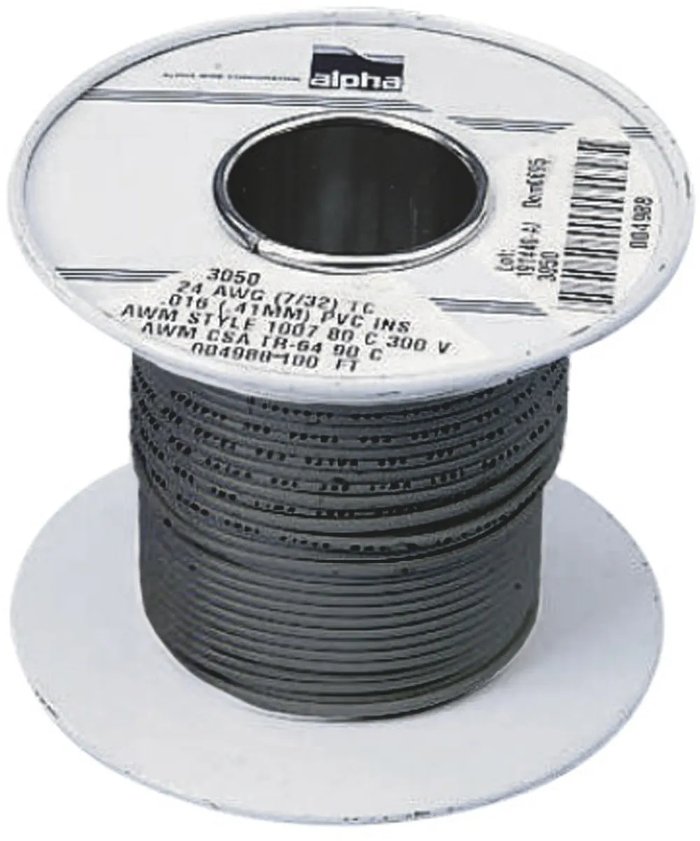 Cavo di collegamento apparecchiature Alpha Wire, 1,3 mm², 16 AWG, 300 V, 30m, Grigio, UL1007