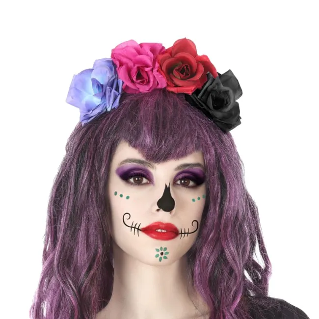 Cerchietto La Catrina con rose colorate