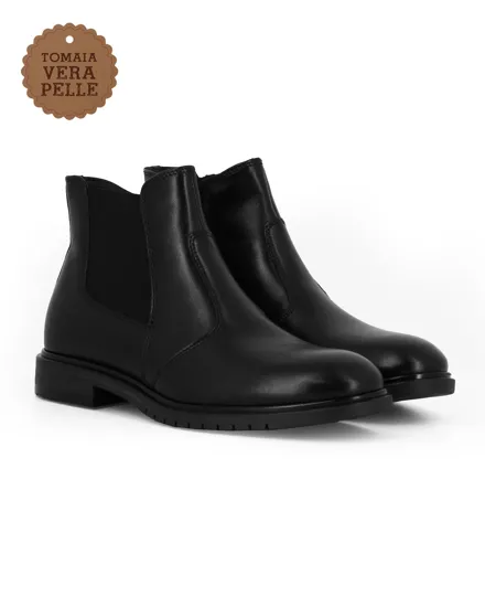 CLASS MAN - Beatles da uomo nero in VERA PELLE con zip laterale                                            Previous productCLASS