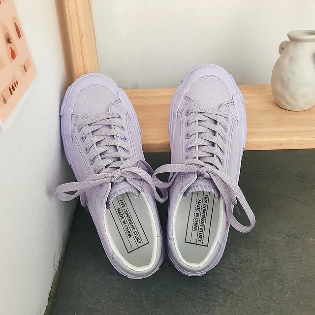 Classici scarpe di tela da donna di marca Scarpe da ginnastica di moda Scarpe da donna Nuove scarpe con plateau stringate di alt