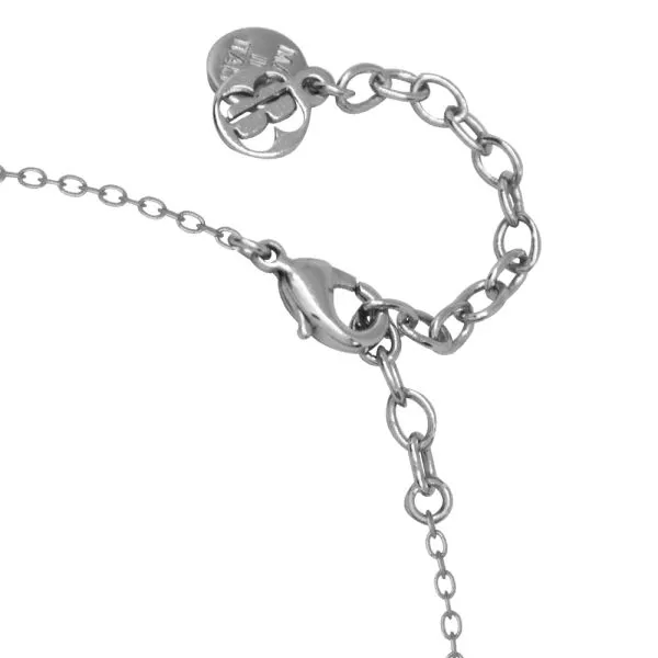 Collana in acciaio rosa con pendente a ciuffetto di cuori    