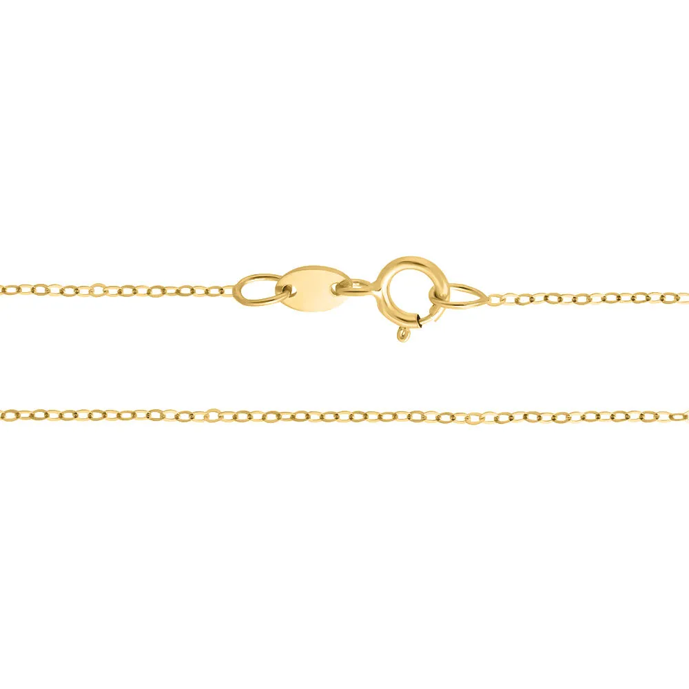 Collana Lettera T Claire Oro Giallo 375/1000 Maglia Rolo Cubic Zirconia Bianco 40 + 2 cm 1419321