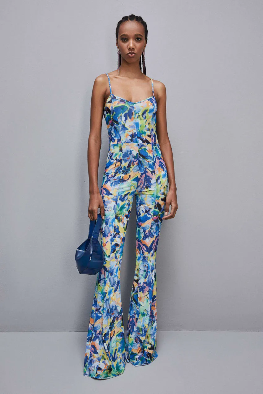 Combinaison en tulle stretch, imprimé Arty Splash