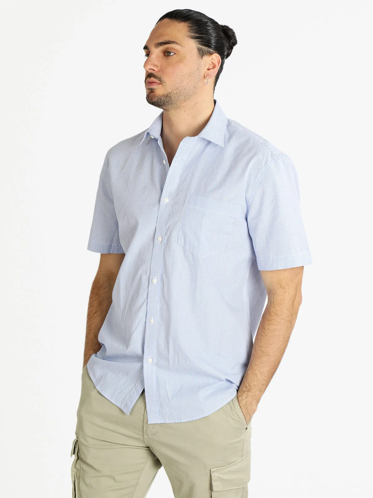 Coveri Collection Chemise en coton à manches courtes pour homme