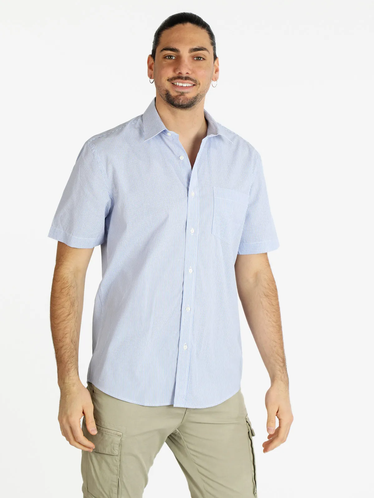 Coveri Collection Chemise en coton à manches courtes pour homme