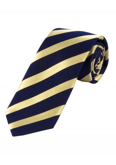 Cravatta a righe a blocchi giallo pallido blu navy