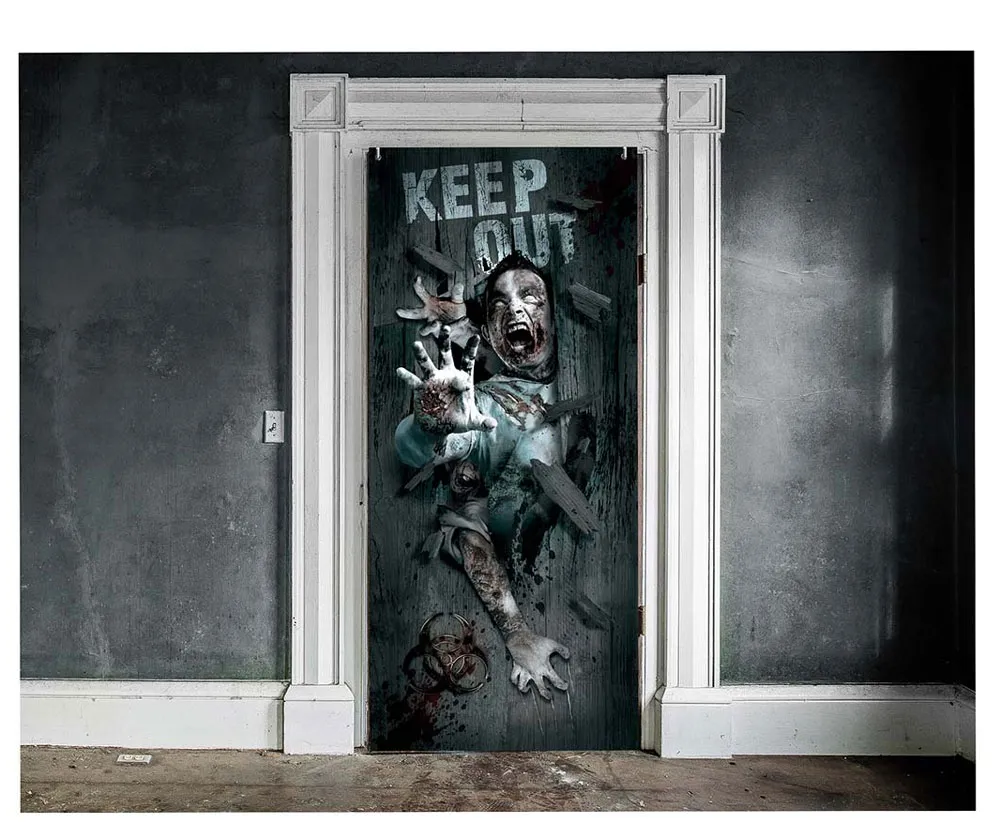 Decorazione della porta dell'orrore di Halloween
