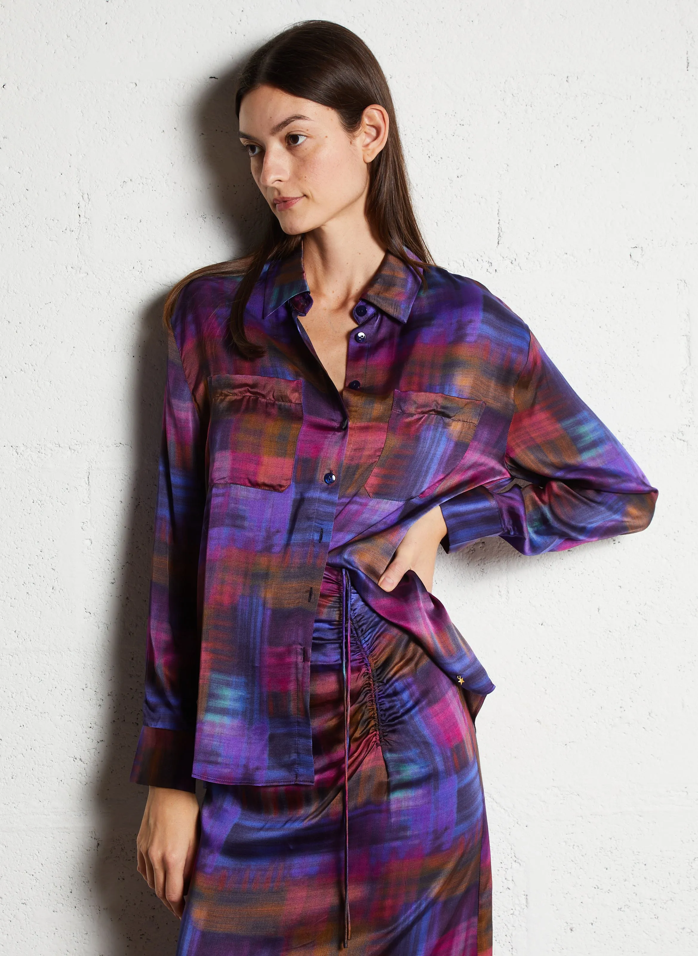  DES PETITS HAUTS   EVAN - Camicia colletto classico | Multicolore