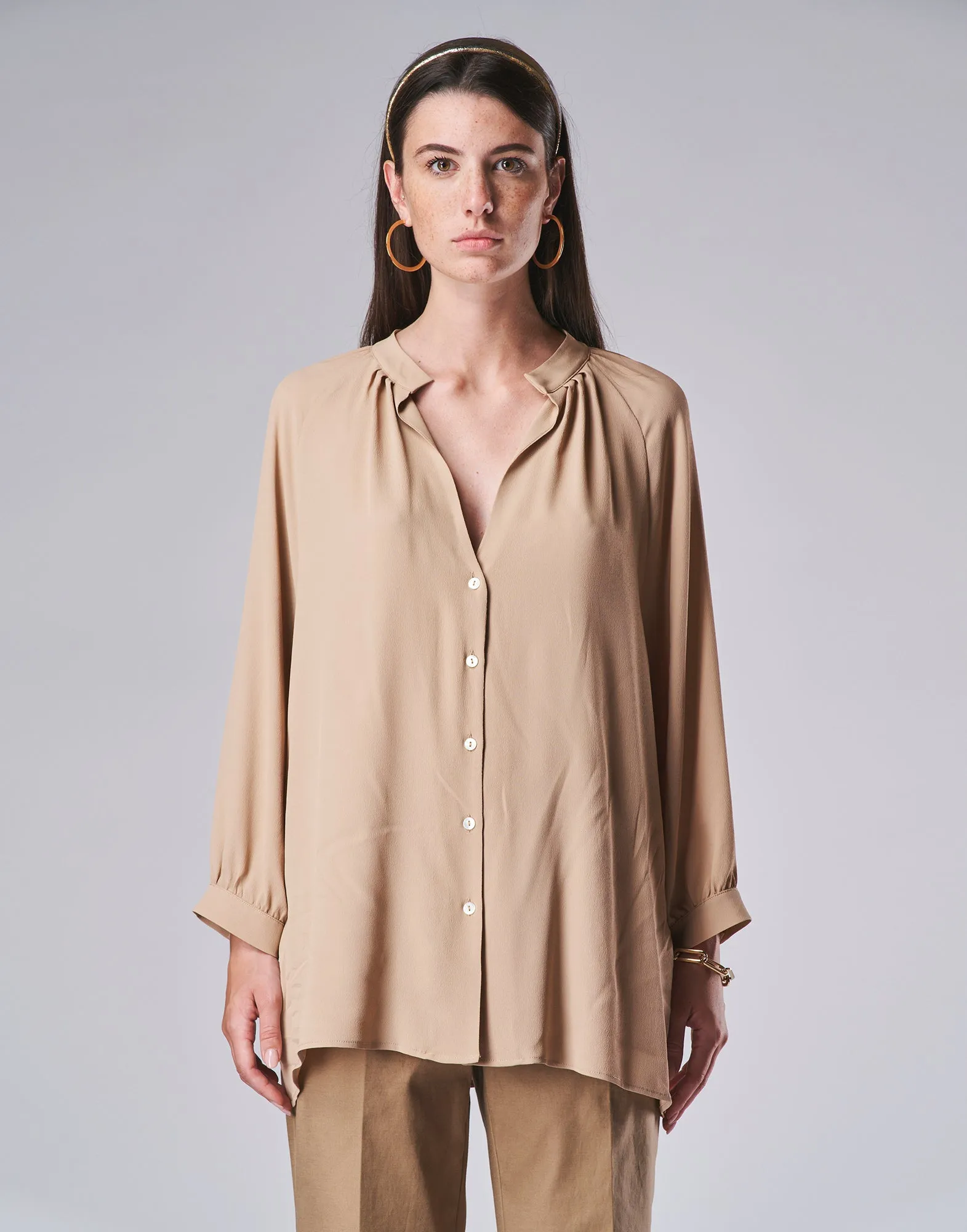 DOUUOD Camicia in Misto Seta
