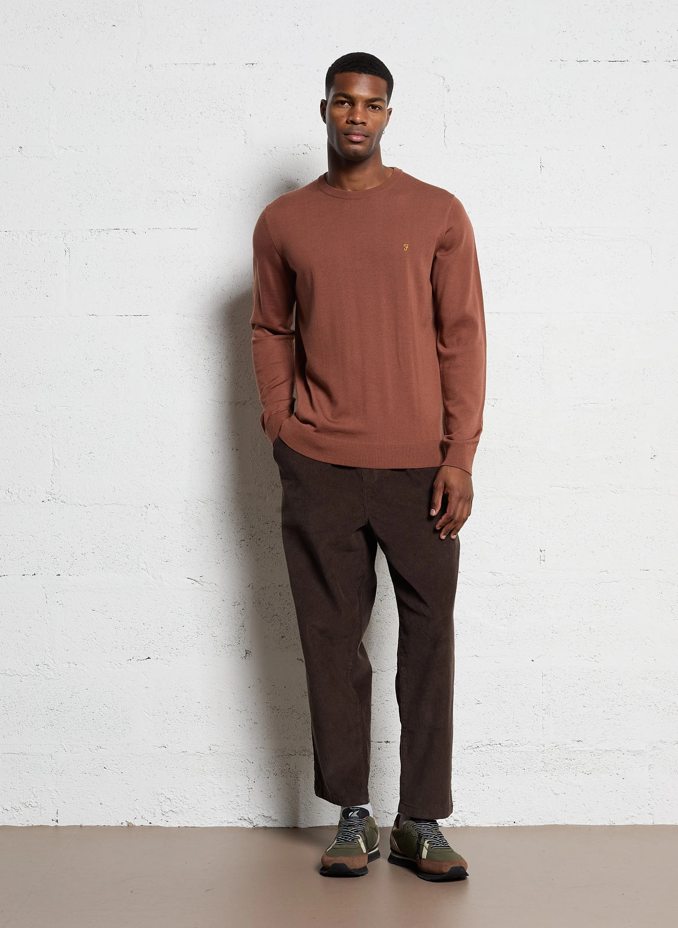  FARAH   HAWTIN - Pantalone dritto in cotone | Marrone