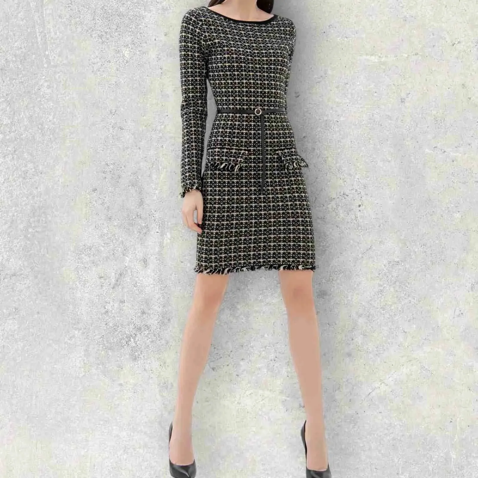 Fracomina – Abito aderente in tweed