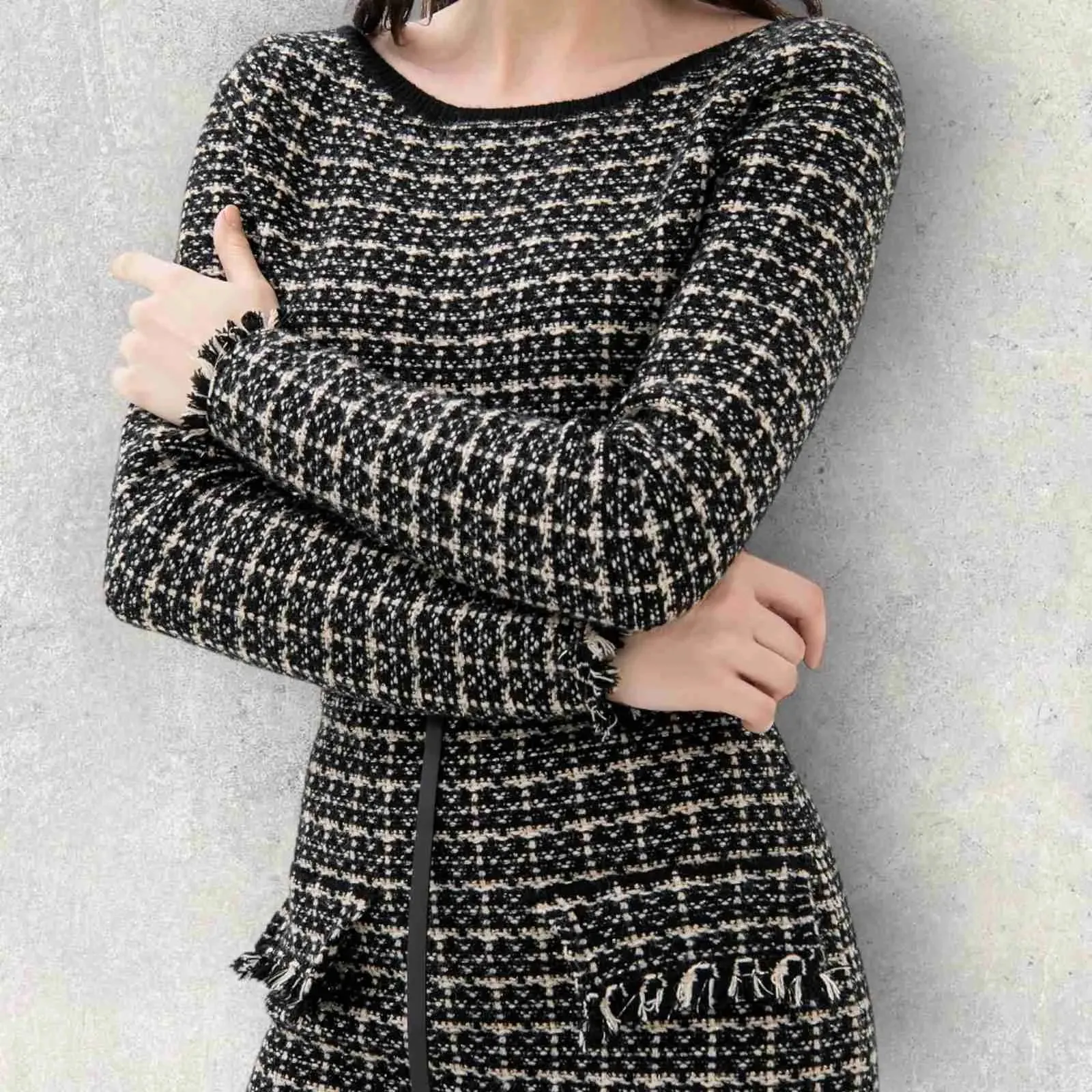 Fracomina – Abito aderente in tweed