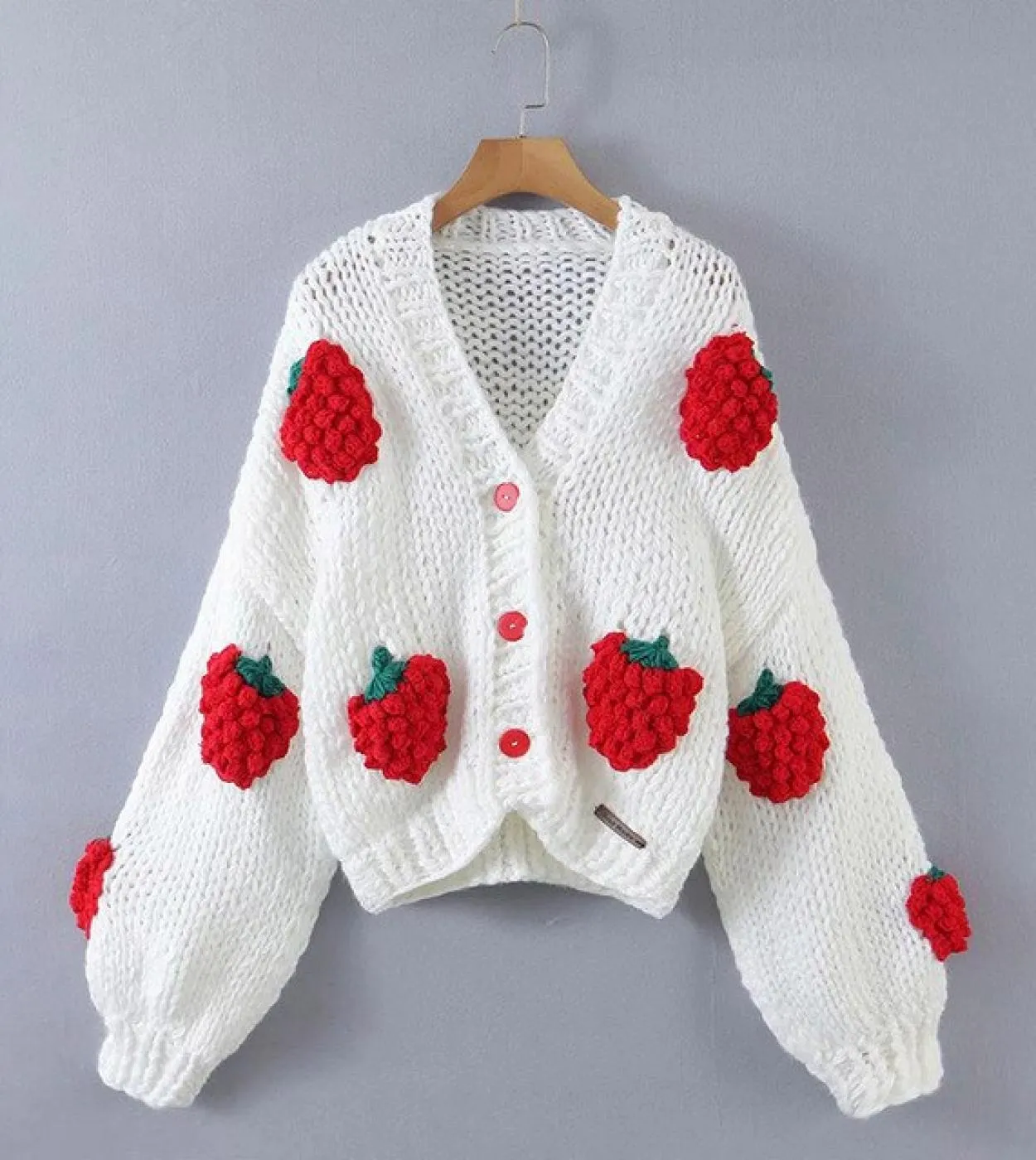 Gacvga Embroidery Knitted Cardigans For Women  Autumn Winter Coats Fashion Streetwear  Tops White Oversized Sweatersc
