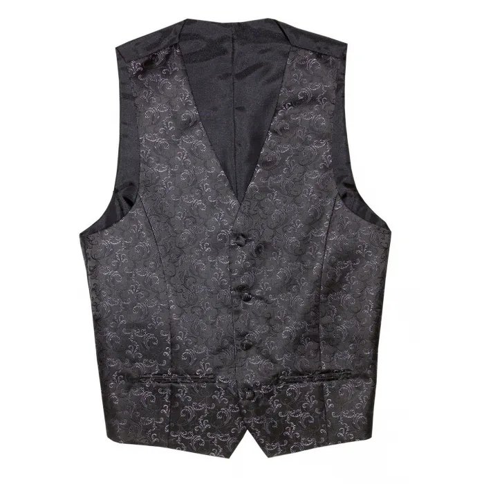Gala weltcoat, cravatta e tasca quadrata jacquard tessuto nero