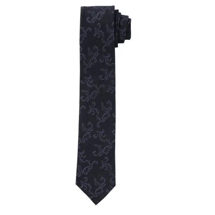 Gala weltcoat, cravatta e tasca quadrata jacquard tessuto nero